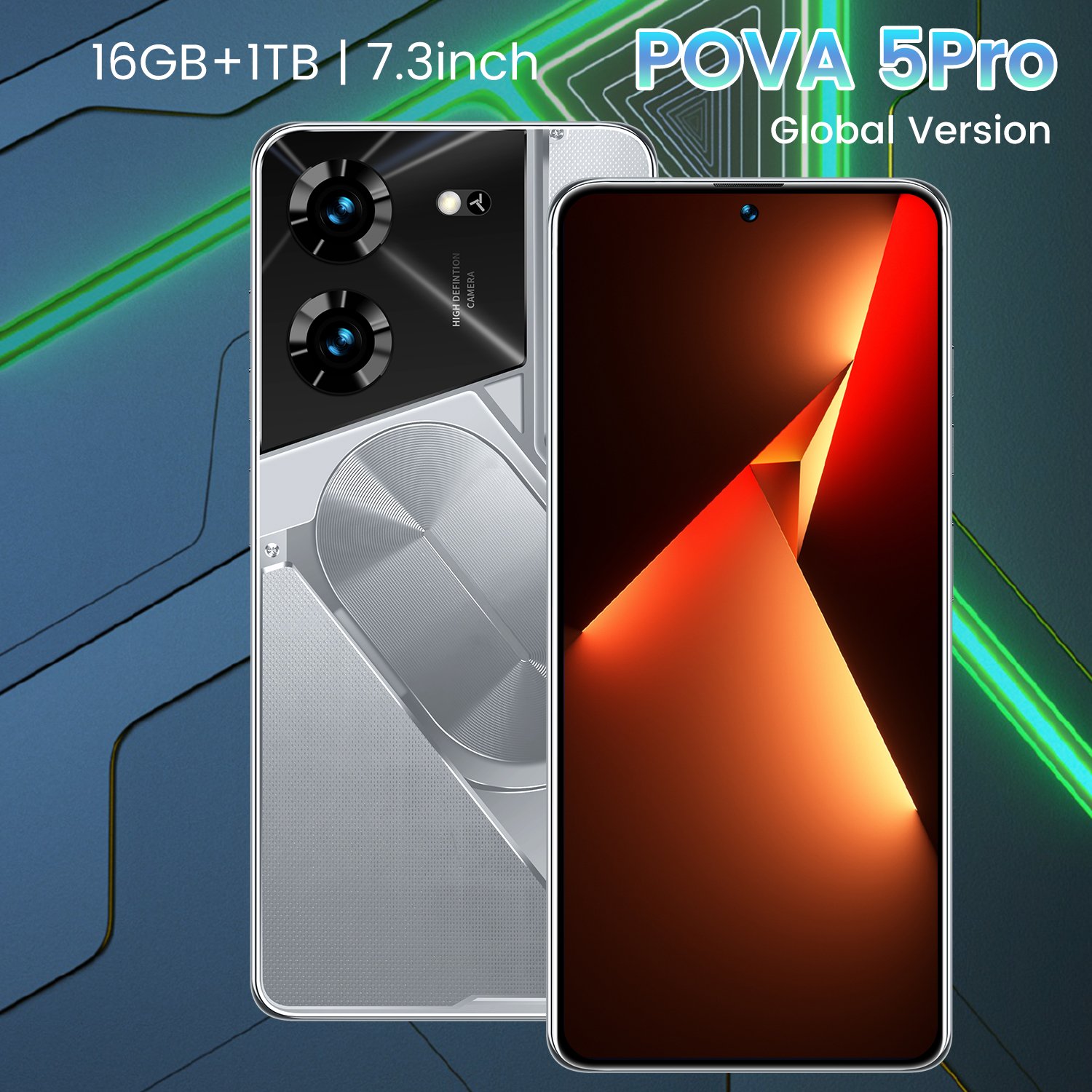 Global Version Original Tecono POVA5 PRO Android Mobile Phones 7.3 Inch Styles Support 5G Smartphone Cell phones